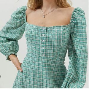 Urban Outfitters Plaid Long Sleeves Dress